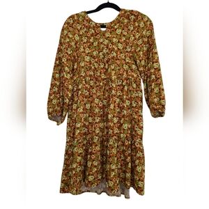 Zara girls mustard floral dress size 9 year old